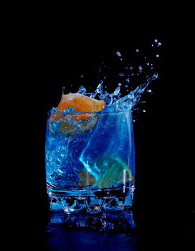 橙色的藍(lán)色水花