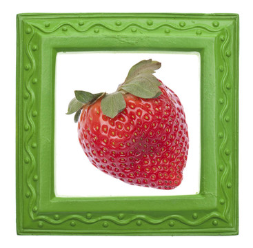 現代綠色框架與Strawberry