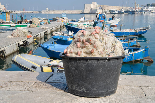 特拉尼海港觀。Apulia。