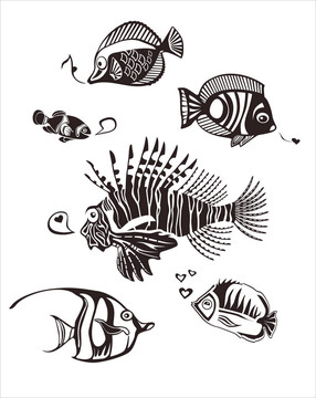 單色熱帶捕魚(yú)