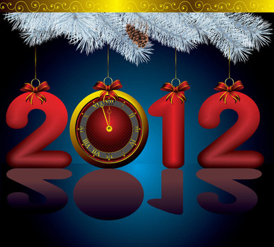 帶金表的新年2012卡