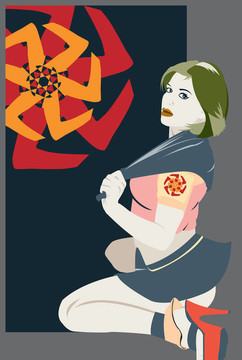 性感的女孩坐在