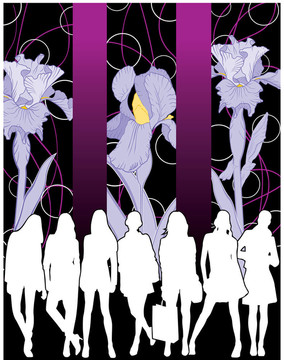 年輕女性與iris flower