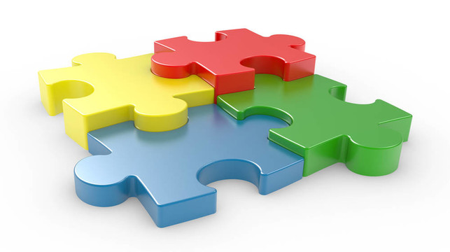 四拼圖相互關(guān)聯(lián)