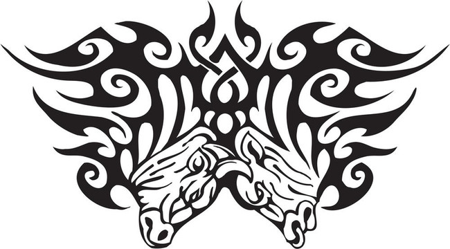 部落風(fēng)格的公牛-圖像。