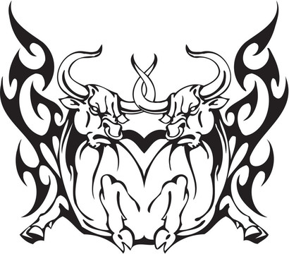 部落風(fēng)格的公牛-圖像。
