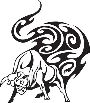 部落風(fēng)格的公牛-圖像。