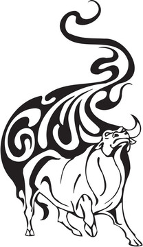 部落風(fēng)格的公牛-圖像。