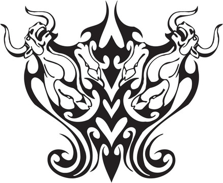 部落風(fēng)格的公牛-圖像。