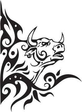 部落風(fēng)格的公牛-圖像。
