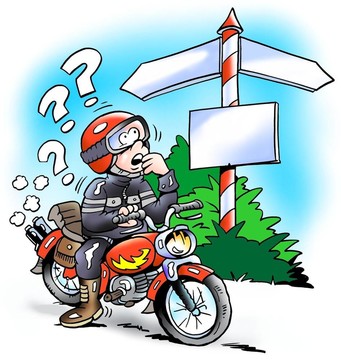 在一個(gè)十字路口motorbiker