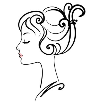美女臉插畫