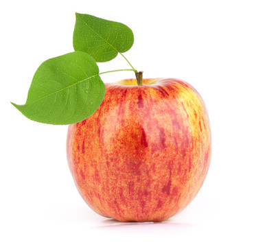 成熟的紅蘋果和葉子