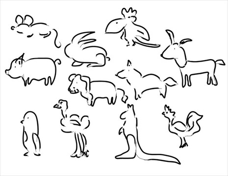 動(dòng)物素描圖
