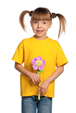 女孩與花