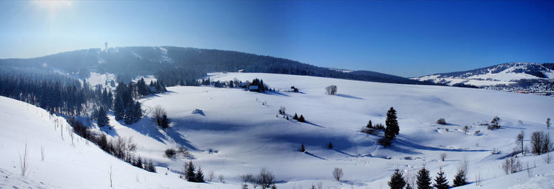 Bohemian Erzgebirge的全景