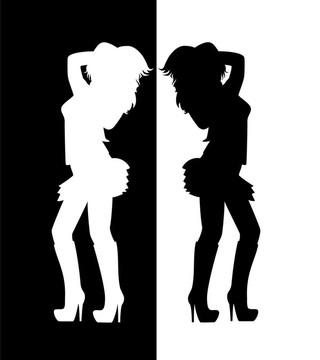 一個(gè)女孩的黑色剪影