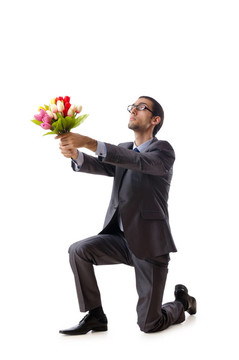 商人獻郁金香花