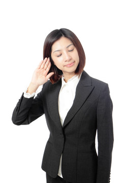 商業(yè)婦女用手傾聽