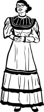 戴眼鏡和長連衣裙的女孩