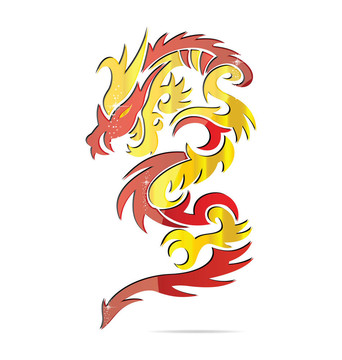 閃亮的亞洲火龍符號