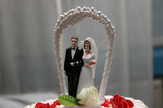 婚禮蛋糕上