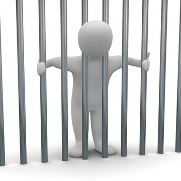 監(jiān)禁男子。三維渲染。