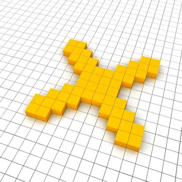 網(wǎng)格中的三維圖標。渲染圖。