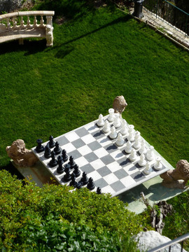 花園里的象棋游戲
