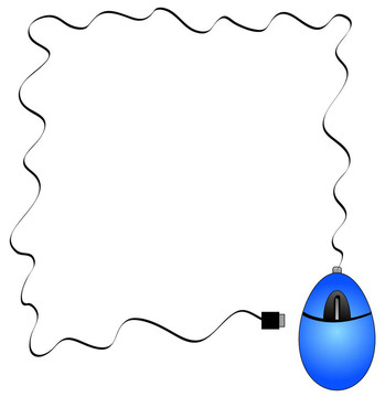 藍(lán)色與USB連接電腦鼠標(biāo)