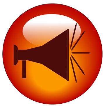 紅色的擴音器或擴音器網(wǎng)頁按鈕