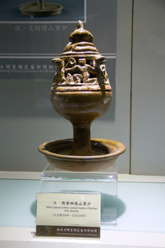 陶黃釉博山熏爐