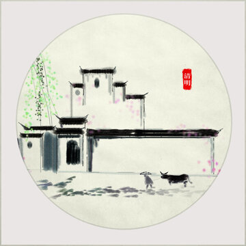 二十四節(jié)氣 清明 手繪 合層