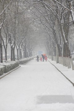街道雪景