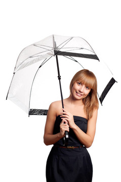 女子拿著雨傘