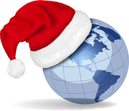 帶Santa帽子的卡片