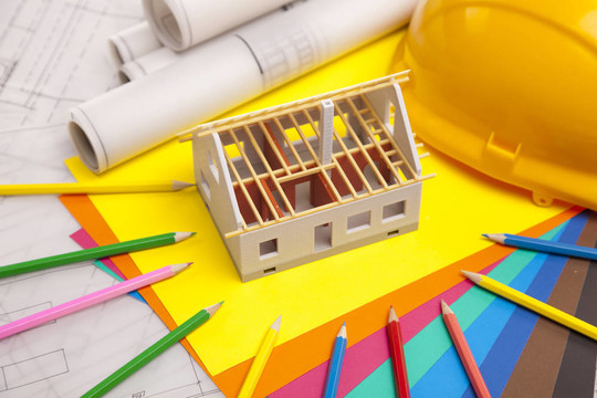 在圖紙上建造工具