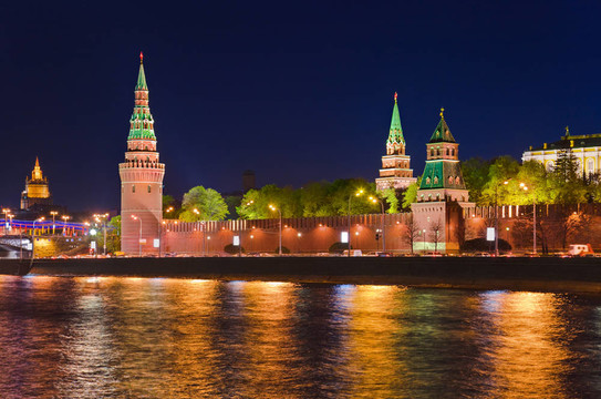 莫斯科晚上在Kremlin