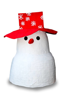 白色背景下的雪人