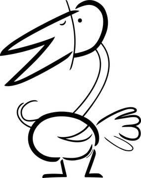 卡通涂鴉鳥上色