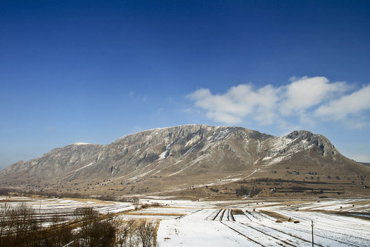 在冬天trascau山