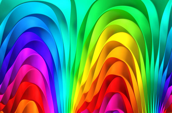 彩色抽象條紋背景3D插畫(huà)