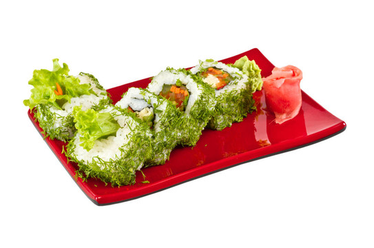 日本的素食卷蒔蘿和蔬菜