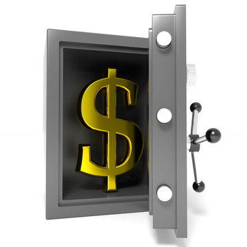 內(nèi)有金簽的開銀保險柜。