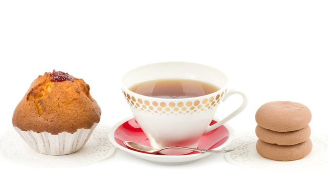 紙托蛋糕精美的茶具