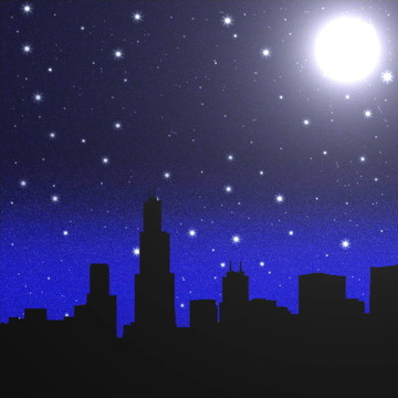 黑夜星空與Moon
