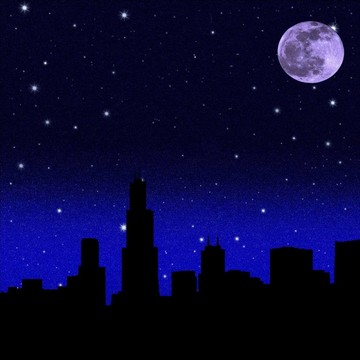 在一個城市srarry天空Moon