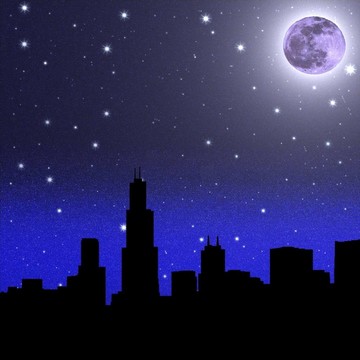 夜星空與Moon