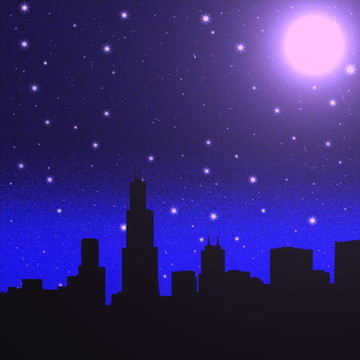 夜星空與Moon