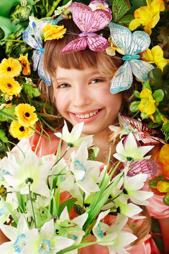蝴蝶花女孩。
